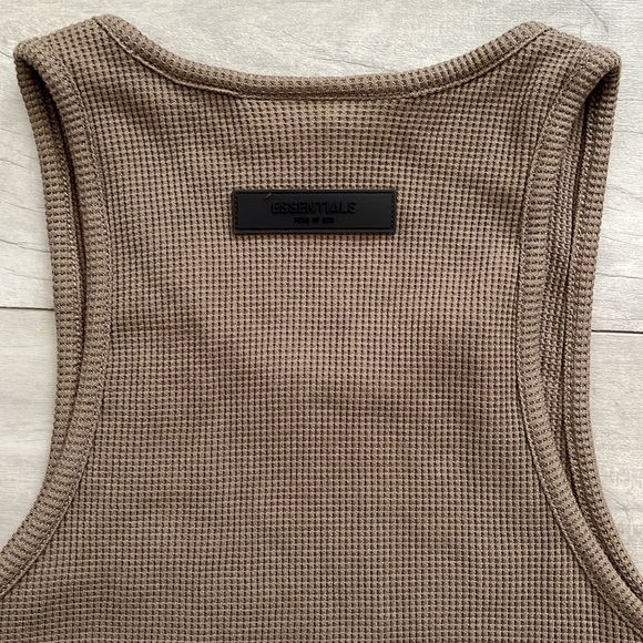 🤎 HOST PICK 🤎 FEAR OF GOD 1977 Brown Taupe Waffle Tank Top, Size XS - Picture 6 of 9